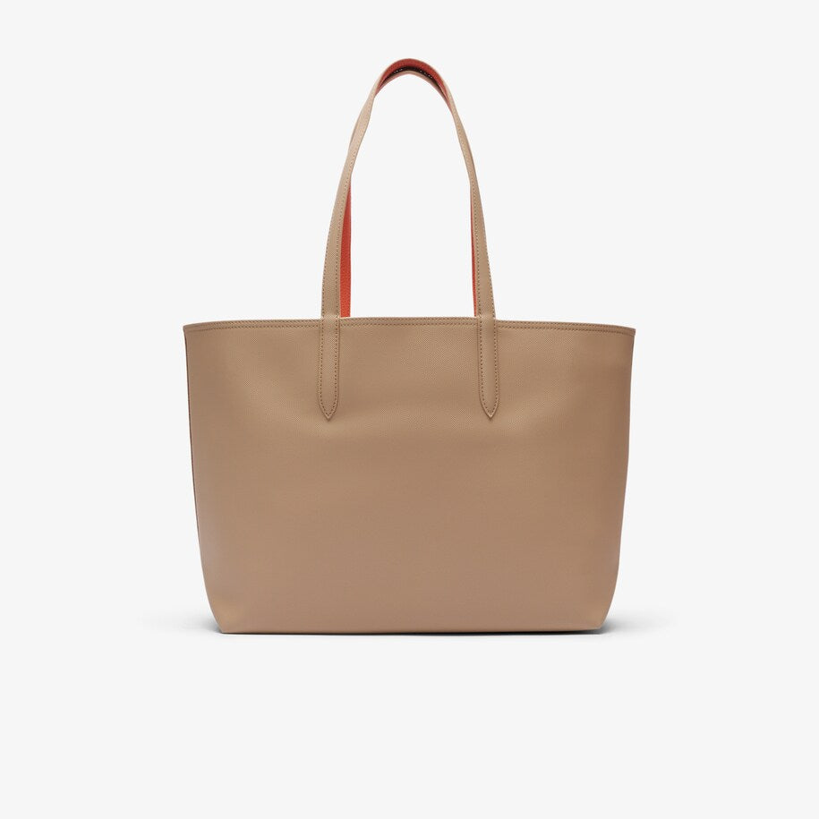 Lacoste Reversible Tote with Pouch Beige/Orange