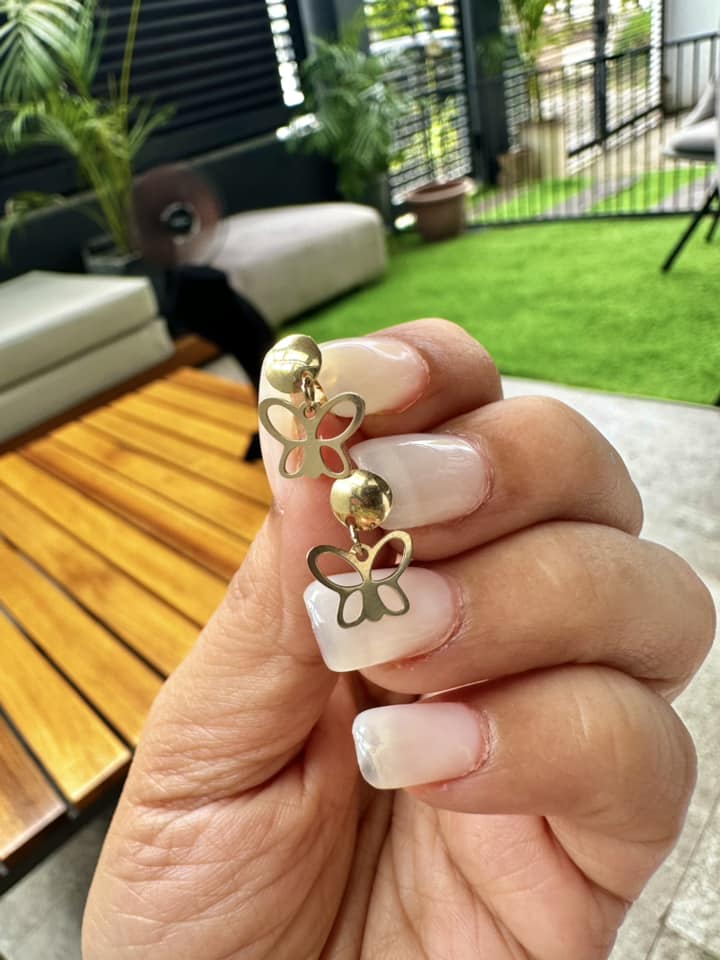 WG03049 E, 18k Saudi Gold Earrings – 1.13 grams