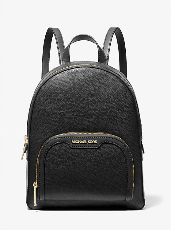 MK Jaycee Medium Pebbled Leather Backpack Black Bag