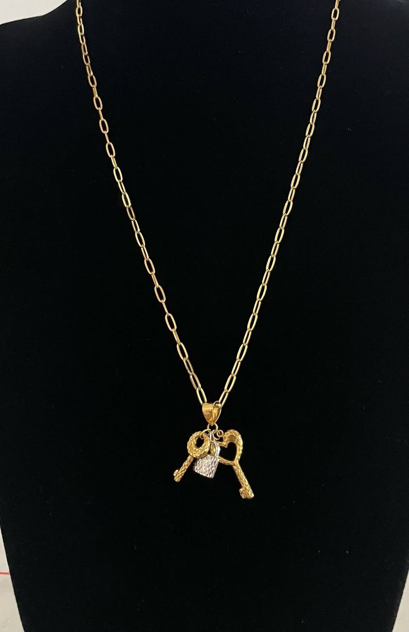 WG003653 18k Saudi Gold Necklace 22" 5.24g