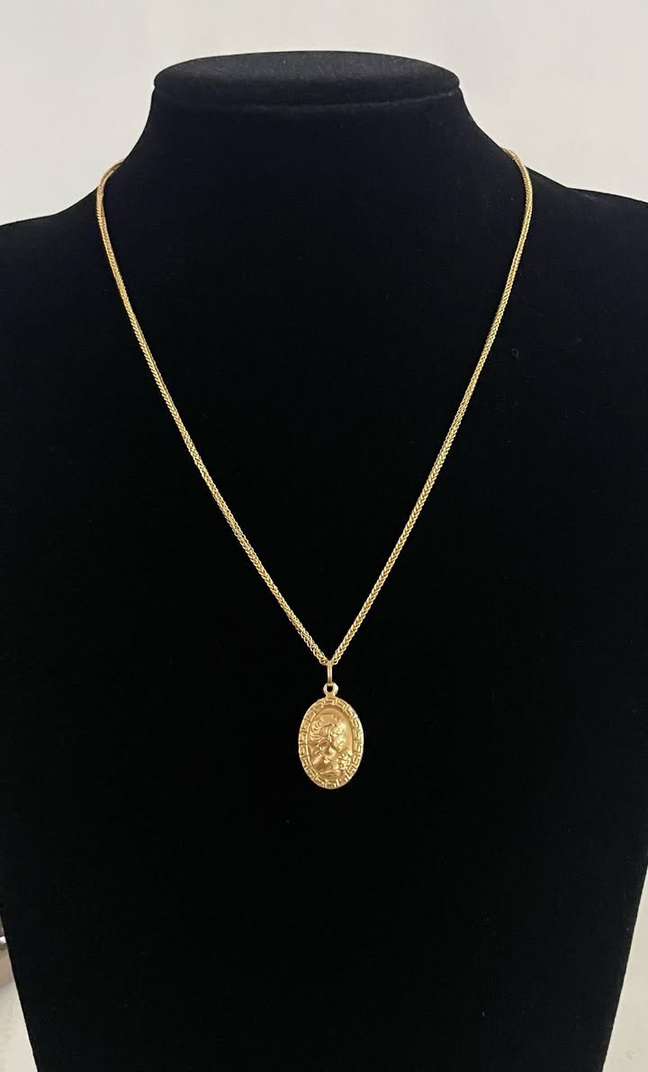 WG003658 18k Saudi Gold Necklace - size 19.5", 4.73g