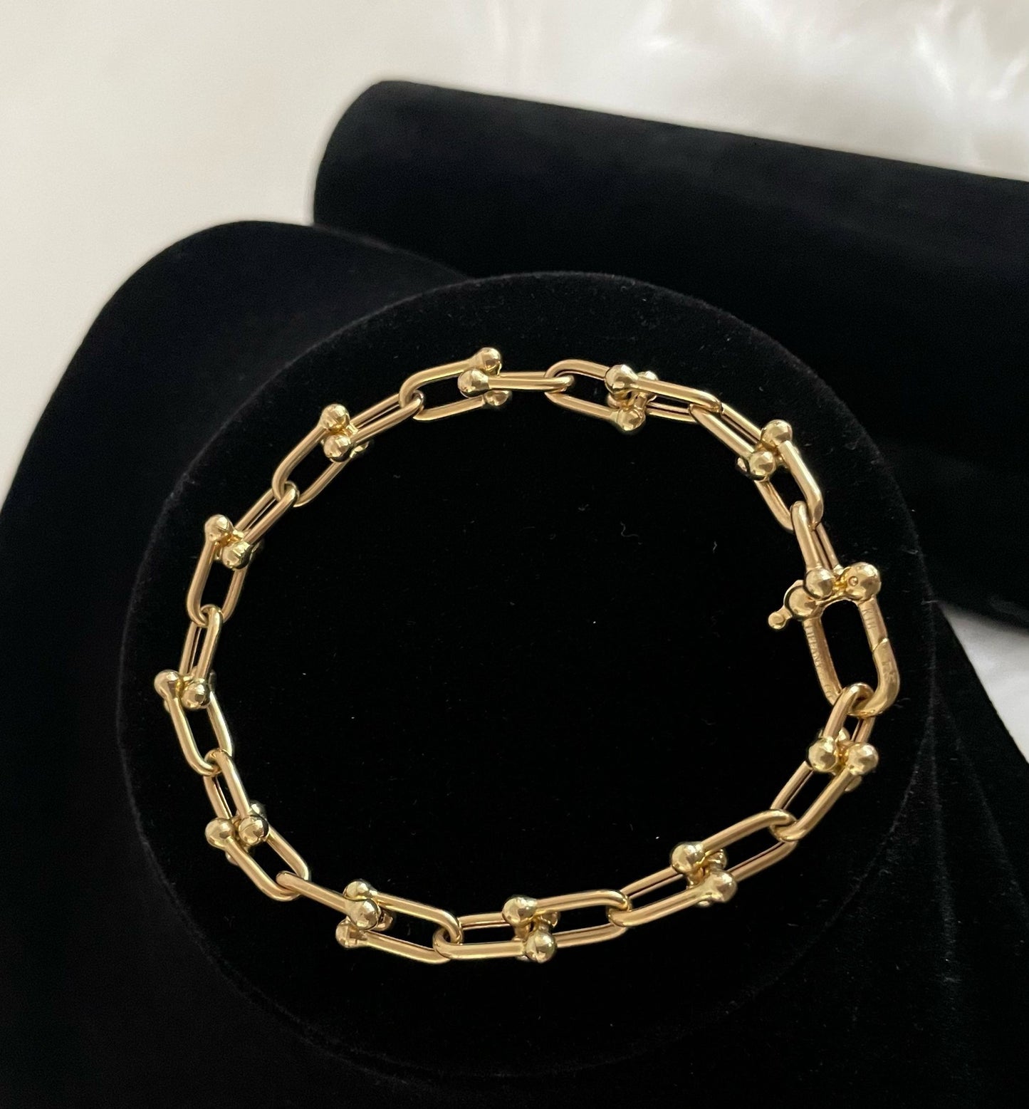 WG003538 18k Saudi Gold Bracelet 8" 7.44g