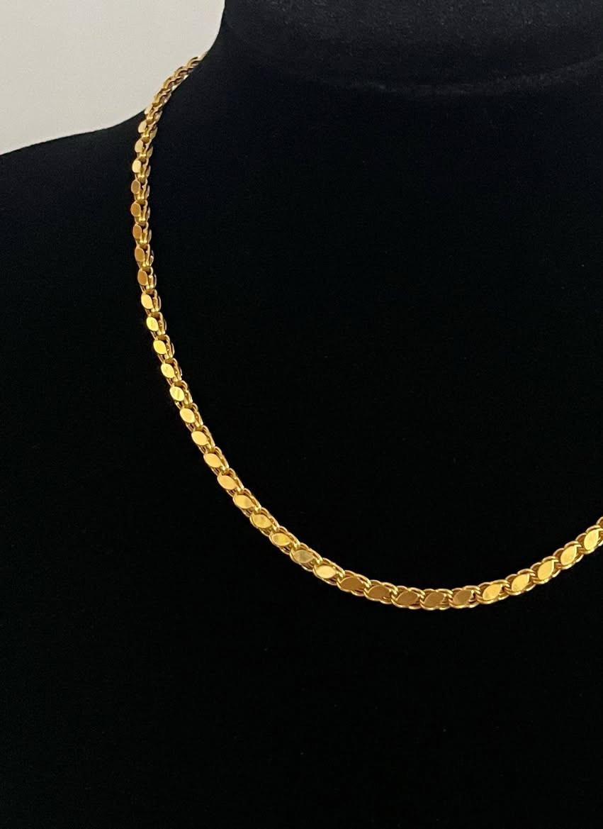 WG003671 18k Saudi Gold Necklace - 17.5", 10.54g