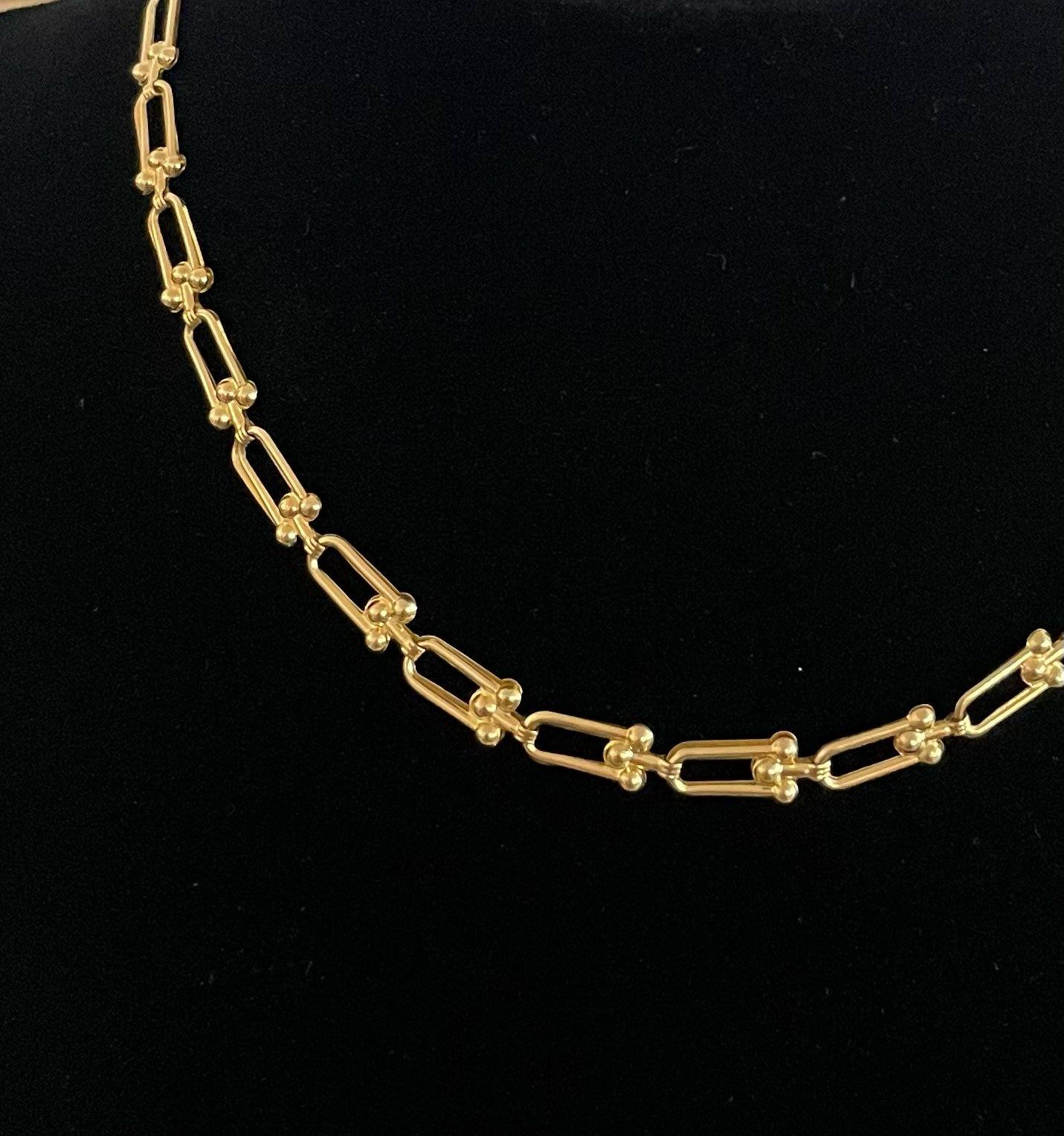 WG003662 18k Saudi Gold Necklace - 15.5" 5.05g
