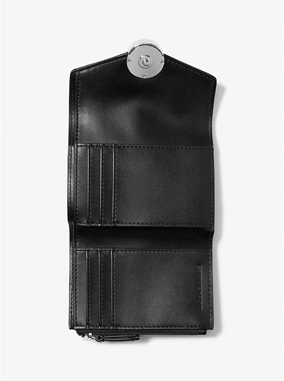 Michael Kors Carmen Trifold Wallet Black Crocodile