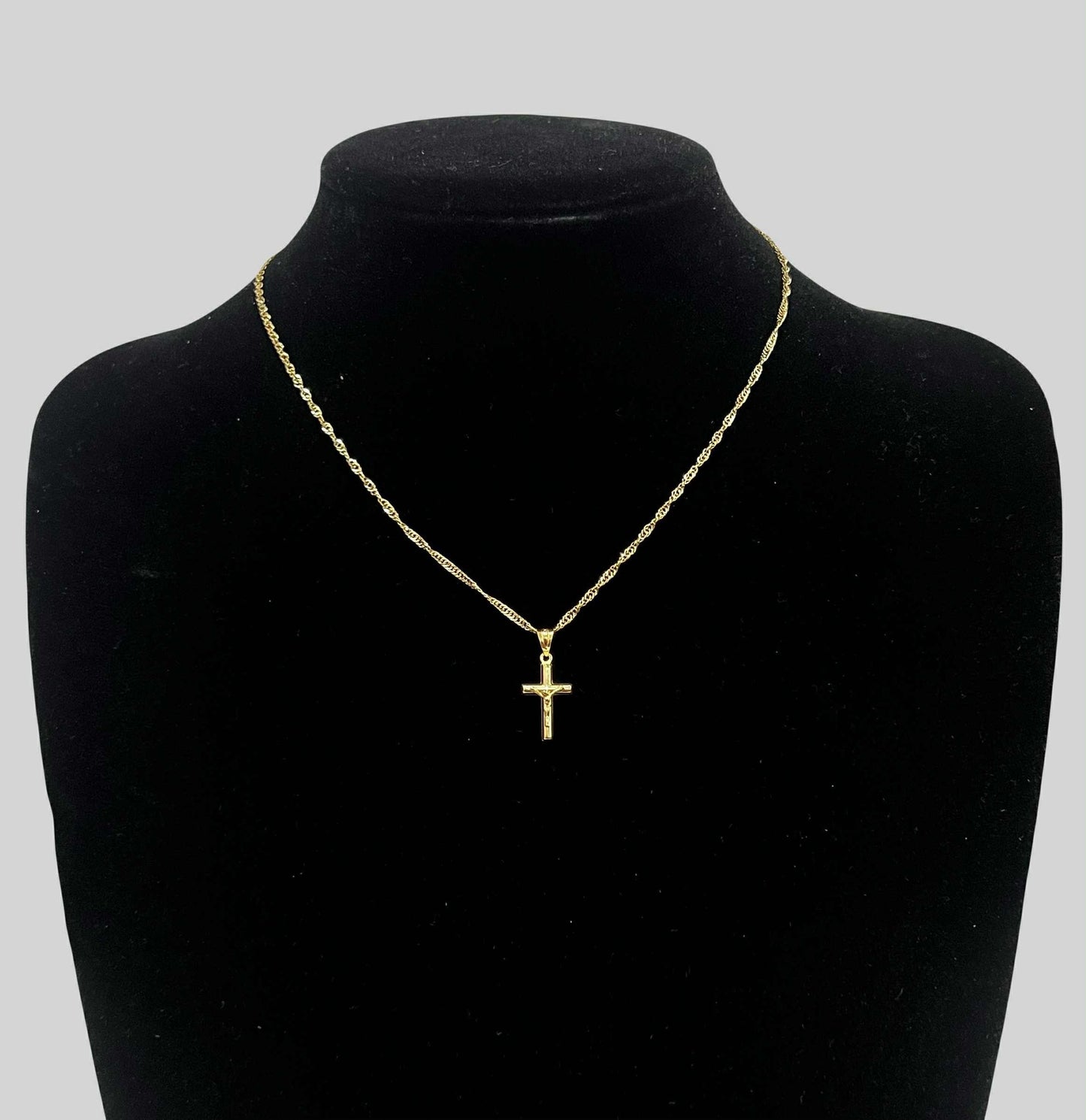 CM00079 N 18k Saudi Gold Necklace 15.5" 1.31g