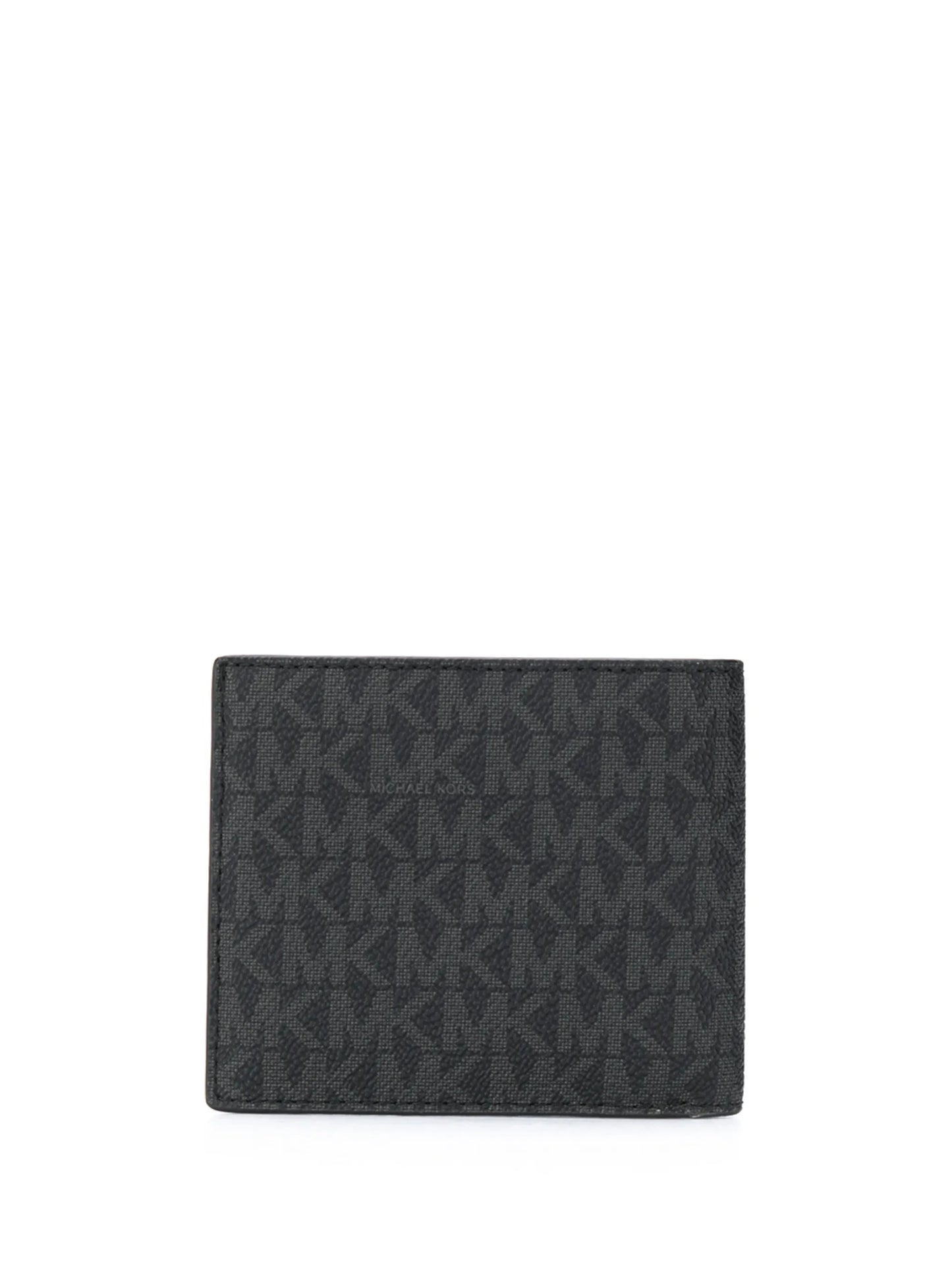 MK Bifold Wallet Black Logo Print