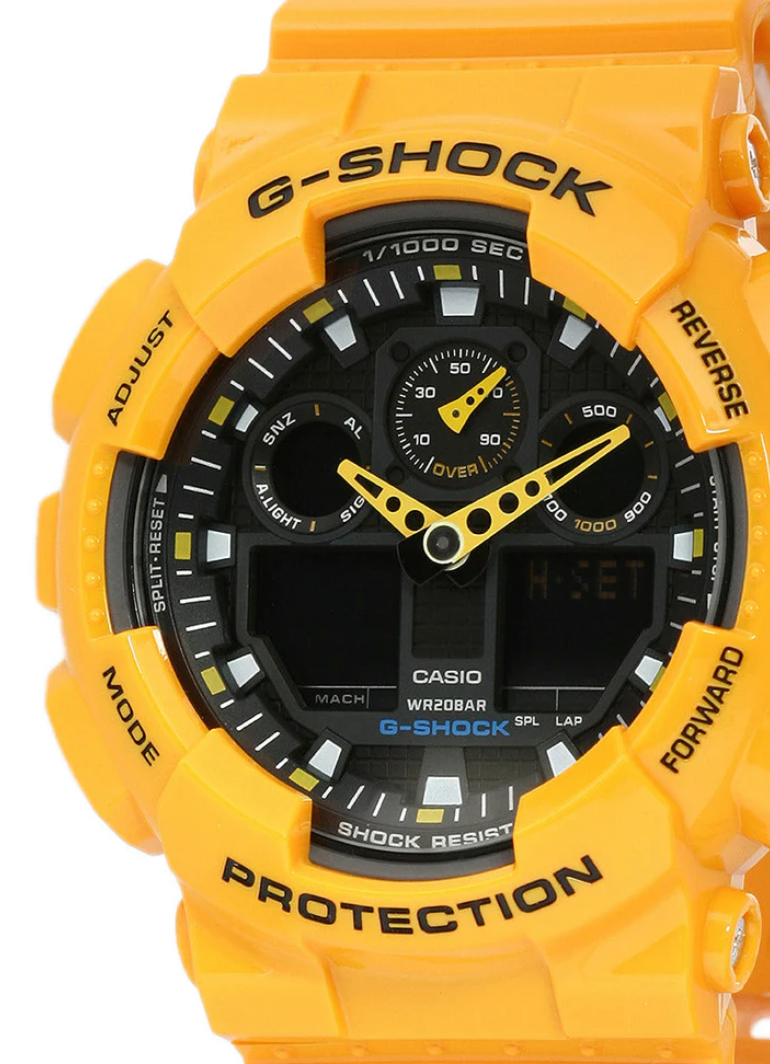 Casio G-Shock GA-100A-9ADR Bumblebee Digital Analog Watch For Men