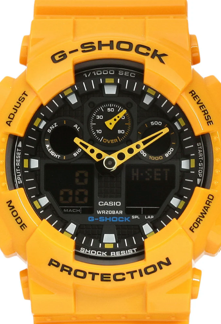 Casio G-Shock GA-100A-9ADR Bumblebee Digital Analog Watch For Men
