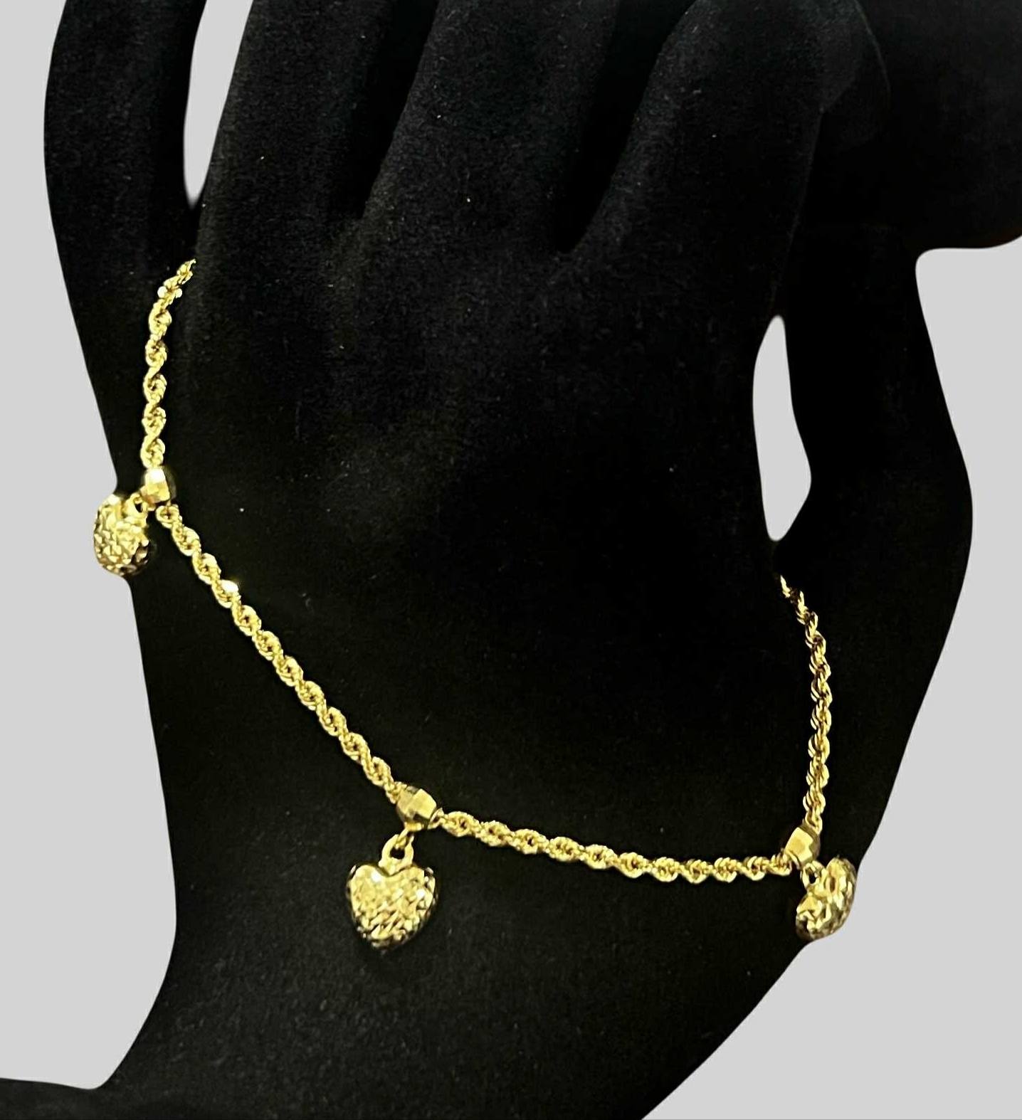 WG03571 B 18k Saudi Gold Bracelet 7.5" 3.54g