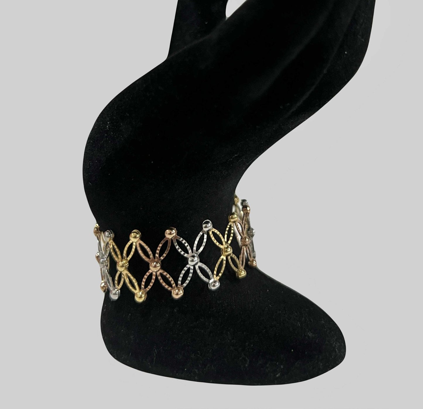 WG03777 RB 18k Saudi Gold Ring Bracelet S-L 12.25g