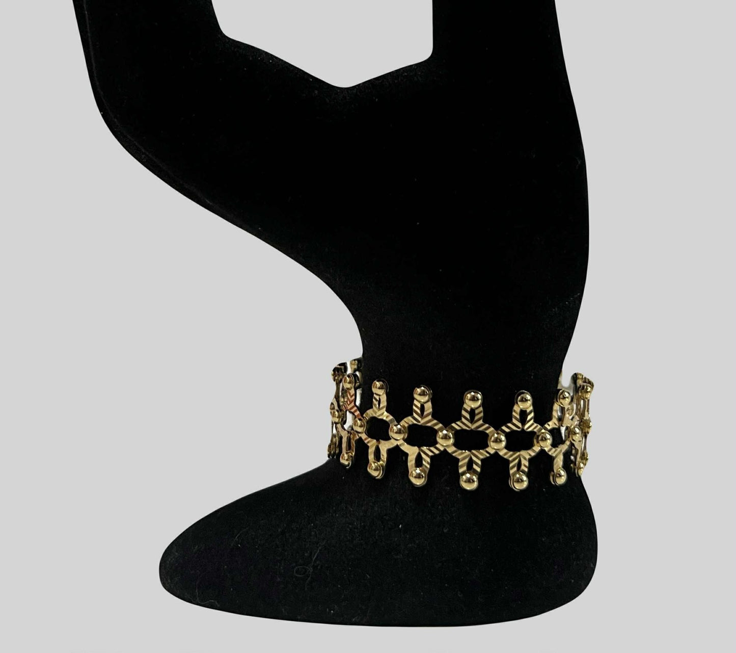 WG03778 RB 18k Saudi Gold Ring Bracelet S-M 11.25g