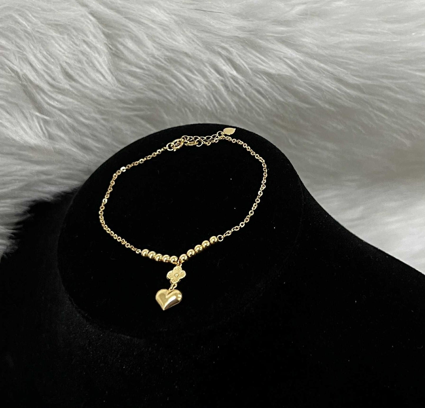 WG03795 B 18k Saudi Gold Bracelet Adjustable 7-8" 1.77g