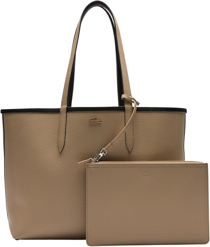 Lacoste Reversible Tote with Pouch Black/Beige