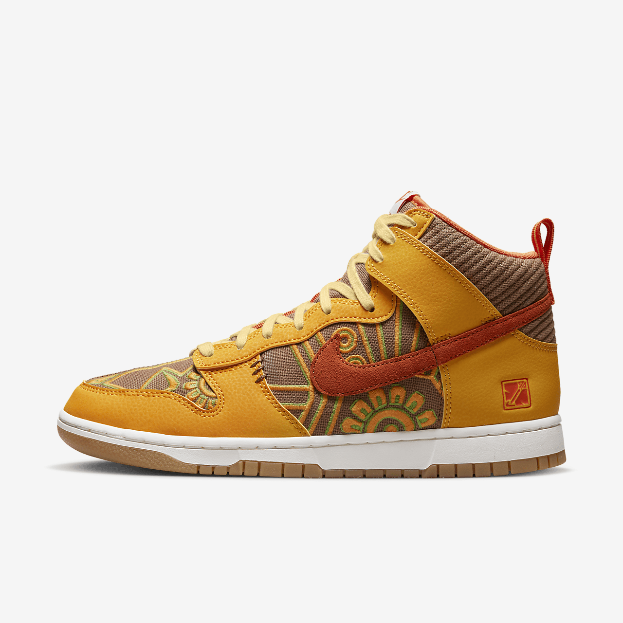 Nike Dunk HI (Orange/yellow/Brown) Size 12 Shoes