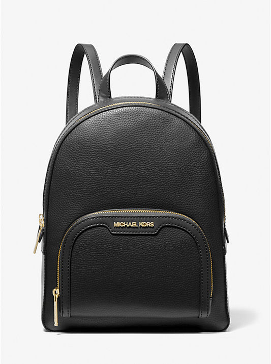 MK Jaycee Medium Pebbled Leather Backpack Black Bag