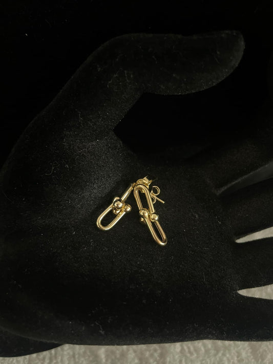 WG03496 E, 18k Saudi Gold Earrings – 1.65 grams