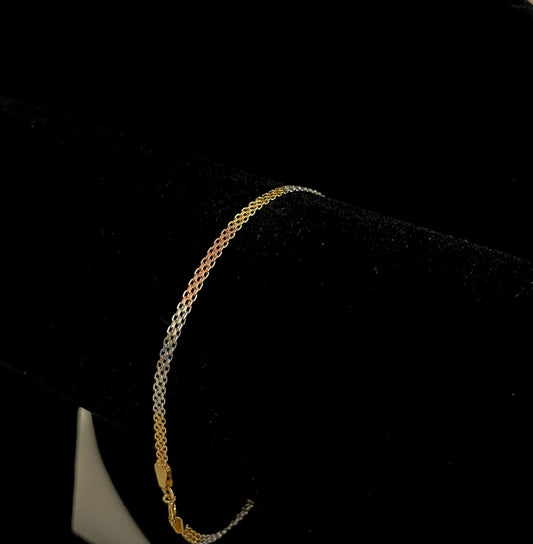 CM00010 18k Saudi Gold Bracelet -  7.5", 1.42g