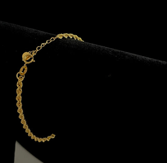WG003667 18k Saudi Gold Bracelet - 6.5-7" Adjustable 1.82g
