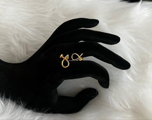WG003548 18k Saudi Gold Earrings - 1.63g