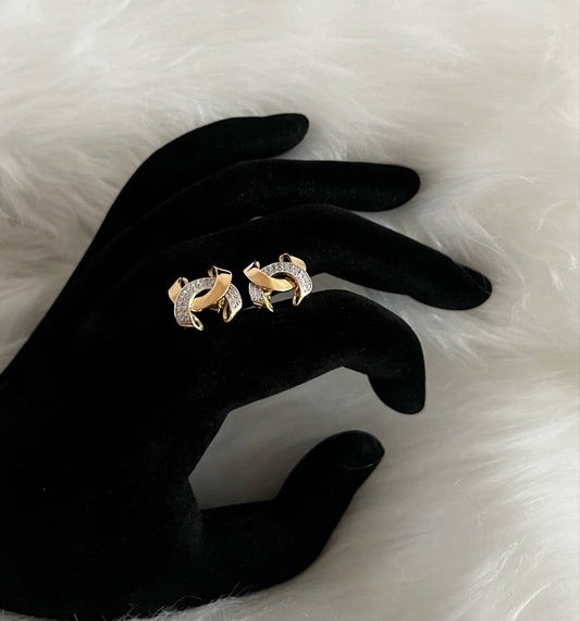 WG003651 18k Saudi Gold Earrings 3.13g