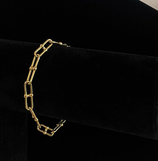 WG003541 18k Saudi Gold Bracelet - size 8", 5.02g