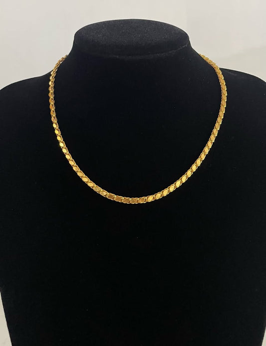 WG003671 18k Saudi Gold Necklace -  17.5", 10.54g