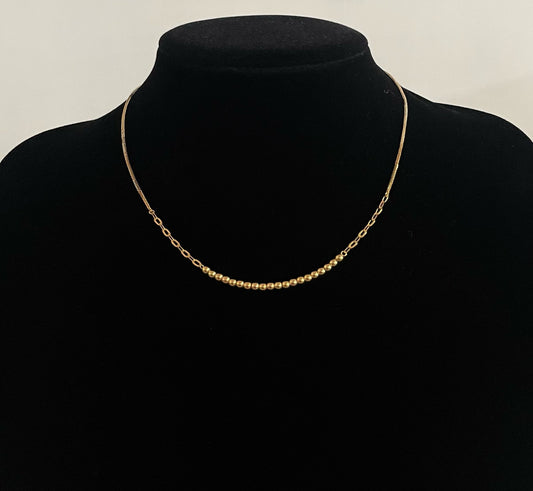 WG003673 18k Saudi Gold Necklace - 15.5-17" Adjustable, 2.51g