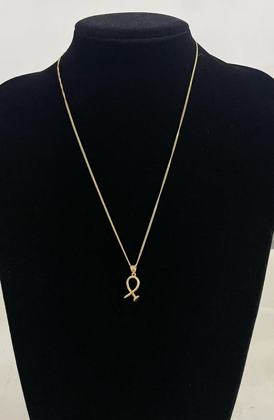 WG003691 18k Saudi Gold Necklace - size 20", 2.43g