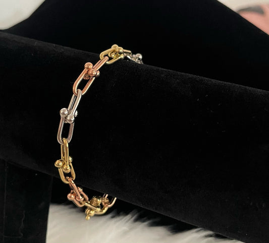 WG003539 18k Saudi Gold Bracelet - 7.5" 7.64g