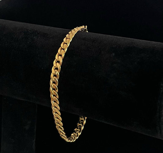 WG003669 18k Saudi Gold Bracelet 8" 7.18g
