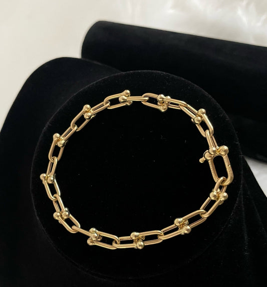 WG003538 18k Saudi Gold Bracelet 8" 7.44g
