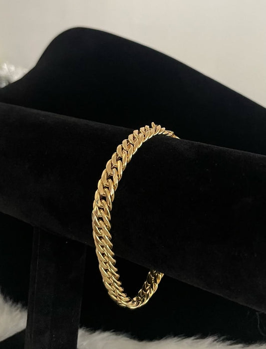 WG003655 18k Saudi Gold Bracelet - 8" 6.26g