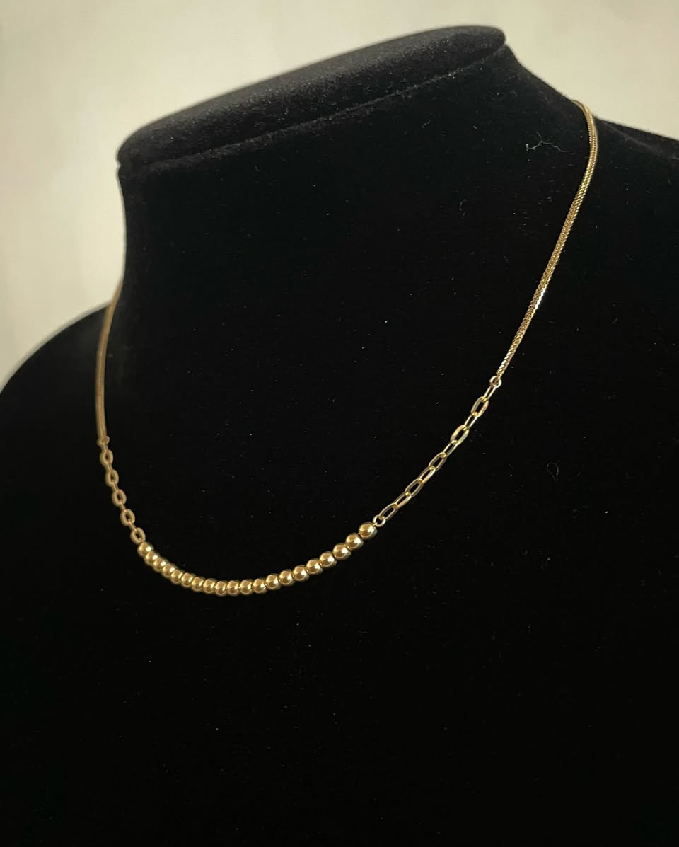 WG003673 18k Saudi Gold Necklace - 15.5-17" Adjustable, 2.51g