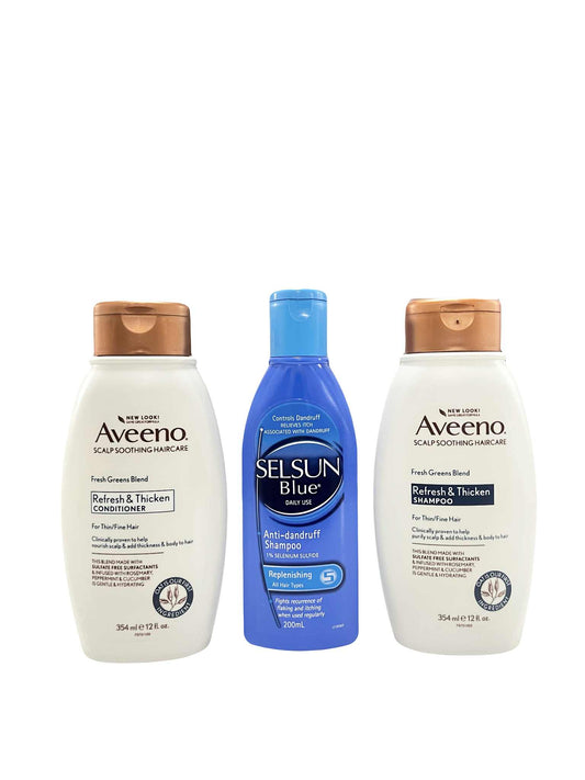 Aveeno shampoo and conditioner with selsun blue