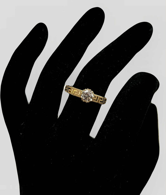 CM00046 R 18k Saudi Gold Ring s 8.5 1.17g