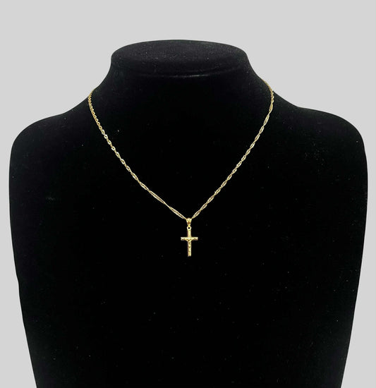 CM00079 N 18k Saudi Gold Necklace 15.5" 1.31g