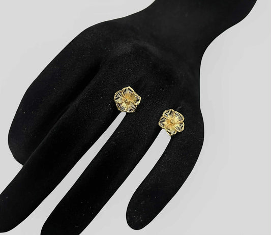 CM00080 E 18k Saudi Gold Earrings 1.40g