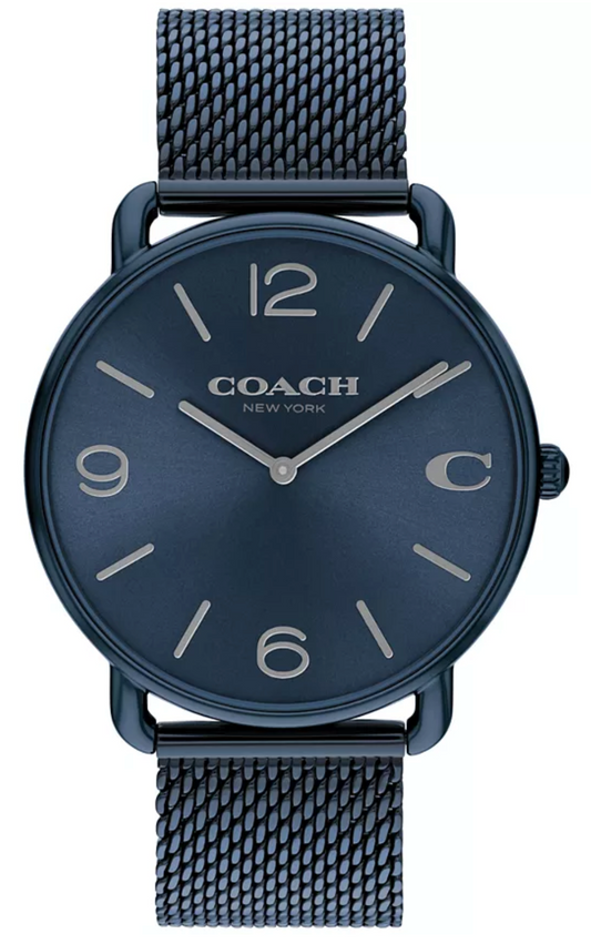 COACH Unisex Elliot Blue Stainless Steel Mesh Bracelet Watch 41mm