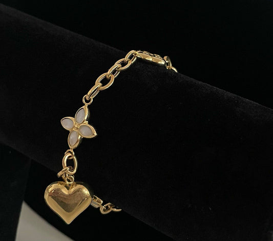 WG003535 18k Saudi Gold Bracelet - 7.5", 9.05g