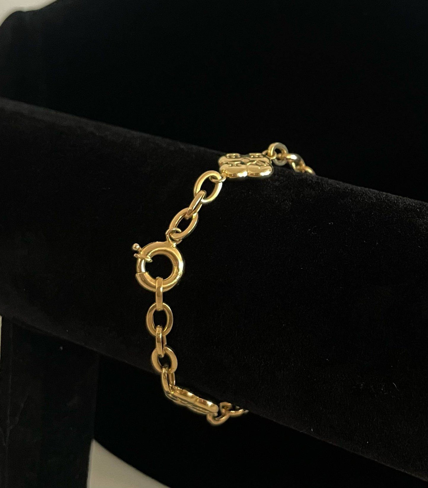 WG003535 18k Saudi Gold Bracelet - 7.5", 9.05g