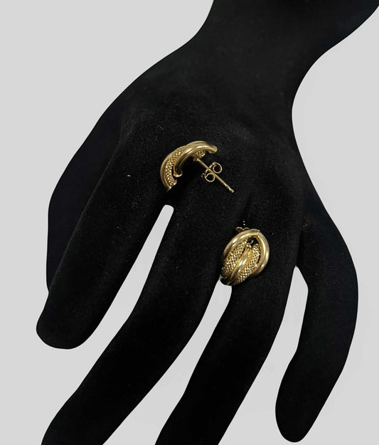 CM00060 E 18k Saudi Gold Earrings 1.32g