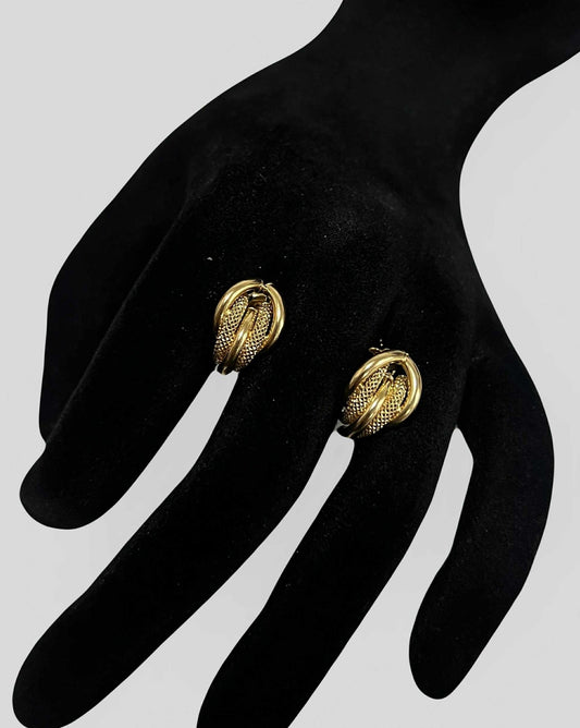 CM00049 E 18k Saudi Gold Earrings 1.28g
