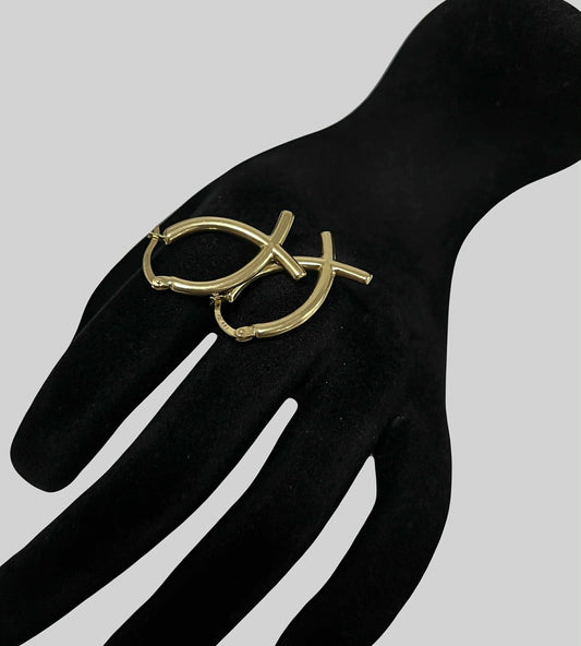 WG003628 E 18k Saudi Gold Earrings 2.10g