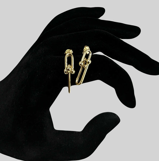 WG003630 E 18k Saudi Gold Earrings 1.73g