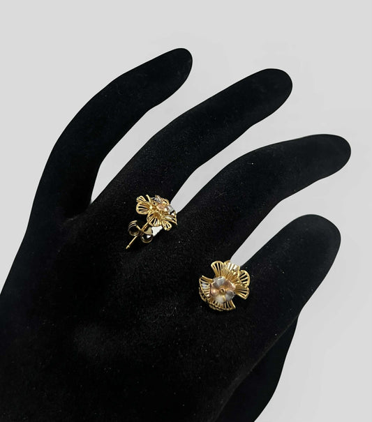 WG003632 E 18k Saudi Gold Earrings 1.74g