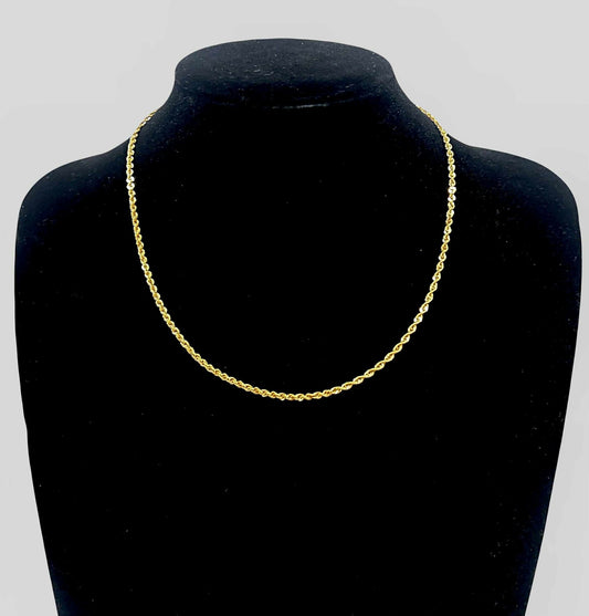 WG003638 N 18k Saudi Gold Necklace 18" 2.78g