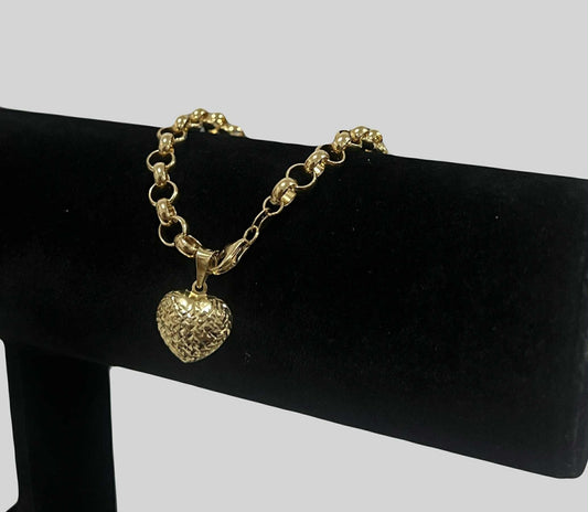 WG003639 B 18k Saudi Gold Bracelet 8" 4.41g