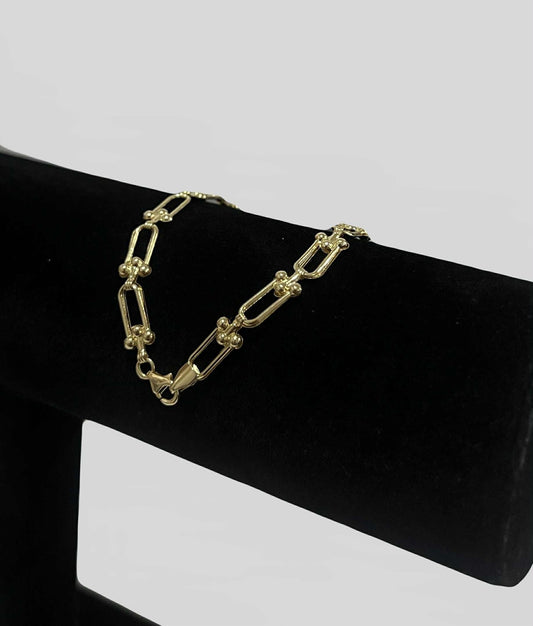 WG003712 B 18k Saudi Gold Bracelet 7" 2.51g