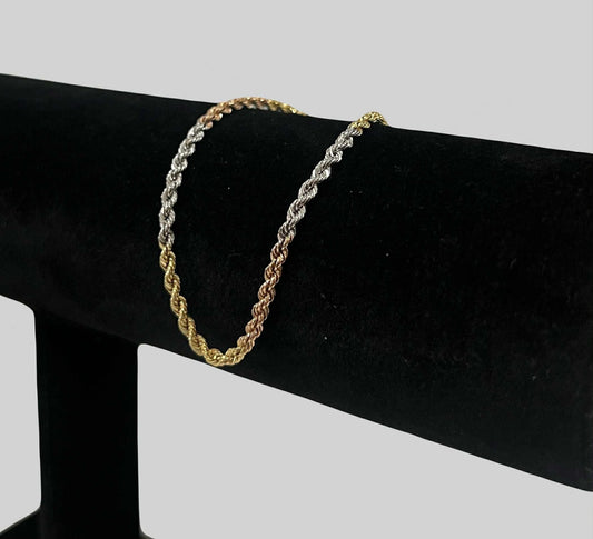 WG003709 B 18k Saudi Gold Bracelet 7" 2.19g